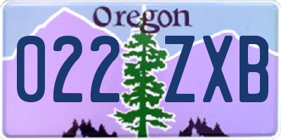 OR license plate 022ZXB