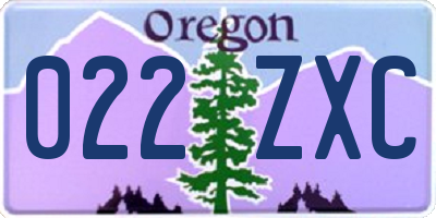 OR license plate 022ZXC