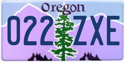OR license plate 022ZXE