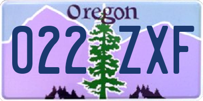 OR license plate 022ZXF