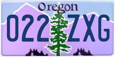OR license plate 022ZXG