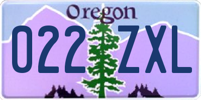 OR license plate 022ZXL