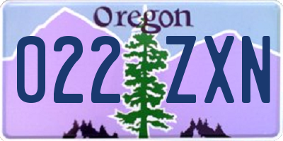 OR license plate 022ZXN
