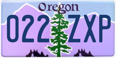 OR license plate 022ZXP
