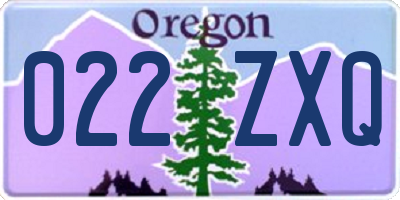 OR license plate 022ZXQ
