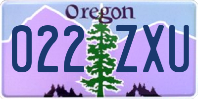 OR license plate 022ZXU