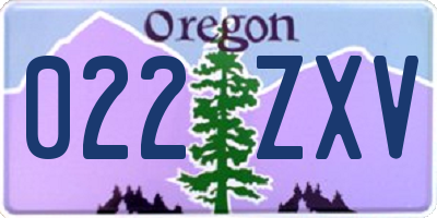 OR license plate 022ZXV