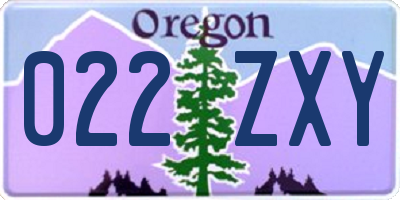 OR license plate 022ZXY