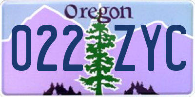 OR license plate 022ZYC
