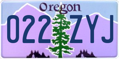 OR license plate 022ZYJ