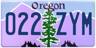 OR license plate 022ZYM