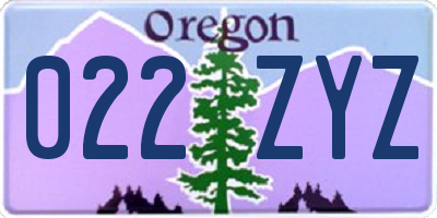OR license plate 022ZYZ