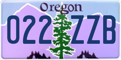 OR license plate 022ZZB