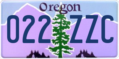 OR license plate 022ZZC