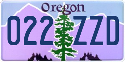 OR license plate 022ZZD