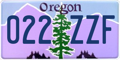 OR license plate 022ZZF