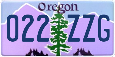 OR license plate 022ZZG