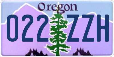 OR license plate 022ZZH