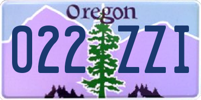 OR license plate 022ZZI