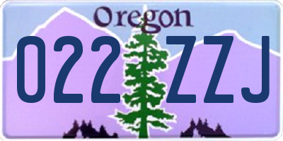 OR license plate 022ZZJ