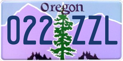 OR license plate 022ZZL