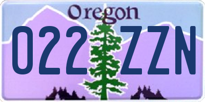 OR license plate 022ZZN