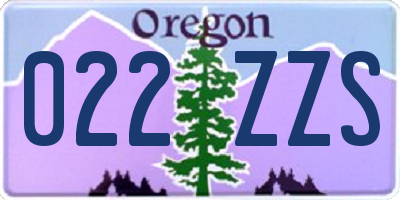 OR license plate 022ZZS