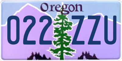 OR license plate 022ZZU