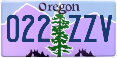 OR license plate 022ZZV