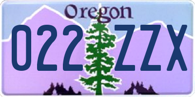 OR license plate 022ZZX