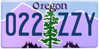 OR license plate 022ZZY