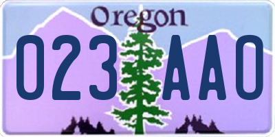 OR license plate 023AAO