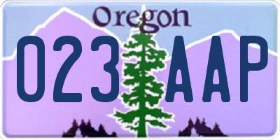 OR license plate 023AAP