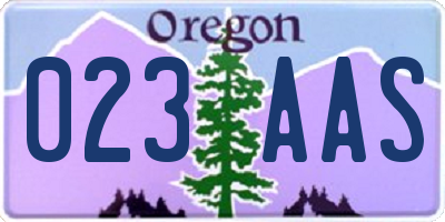 OR license plate 023AAS