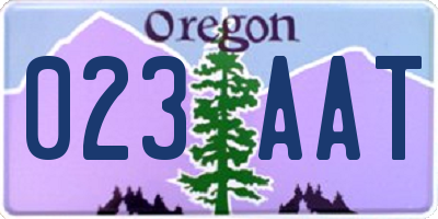OR license plate 023AAT