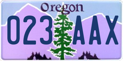 OR license plate 023AAX