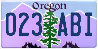 OR license plate 023ABI
