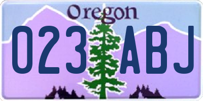 OR license plate 023ABJ