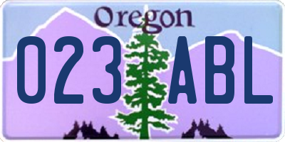 OR license plate 023ABL