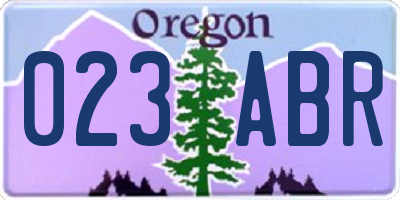 OR license plate 023ABR