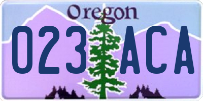 OR license plate 023ACA
