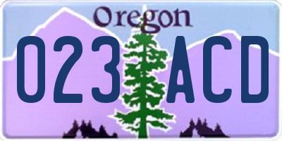 OR license plate 023ACD