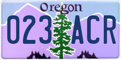 OR license plate 023ACR