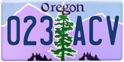 OR license plate 023ACV