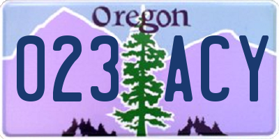 OR license plate 023ACY
