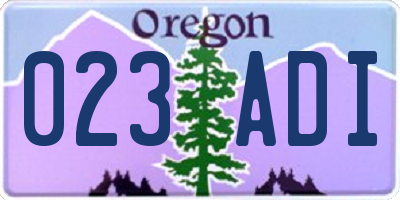 OR license plate 023ADI