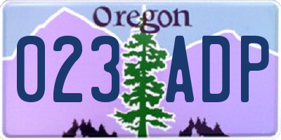 OR license plate 023ADP