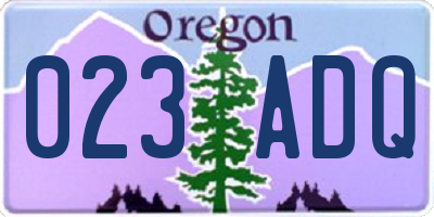 OR license plate 023ADQ