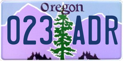OR license plate 023ADR