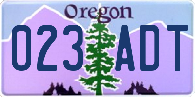 OR license plate 023ADT